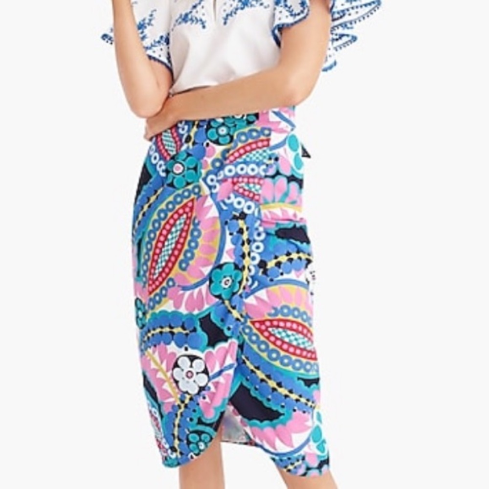 J.Crew size 2 Ratti tie back tulip floral skirt